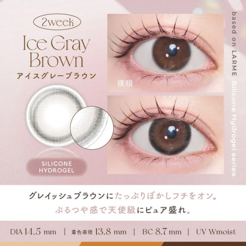 LARME 2week Silicone Hydrogel - Ice Gray Brown
